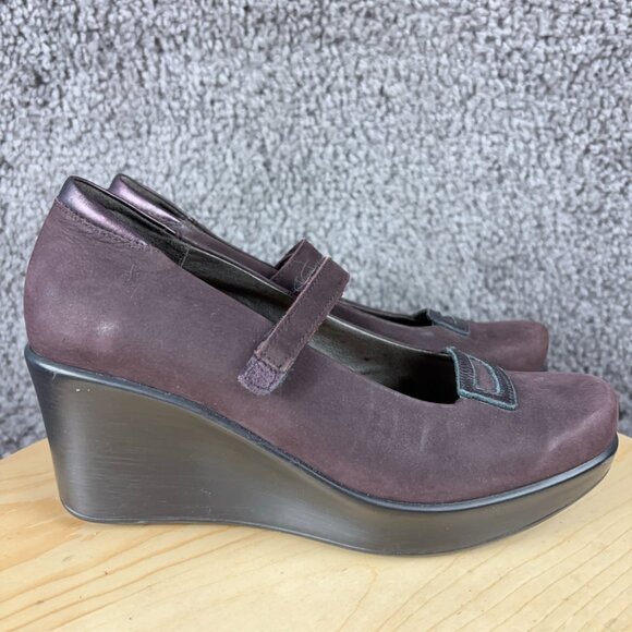 Naot Shoes Day Wedge Heel Mary Jane Womens Size 6 Purple Nubuck Leather Pump - Picture 3 of 8